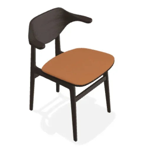 Scaun Bufala din stejar cu sezut din piele Terra - Norr11 - PARIS14A.RO