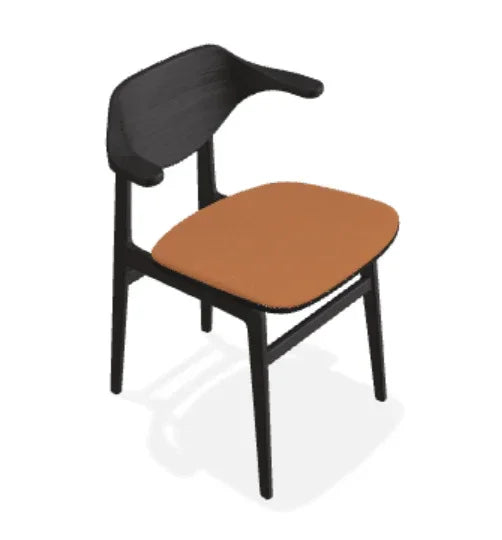 Scaun Bufala din stejar cu sezut din piele Terra - Norr11 - PARIS14A.RO