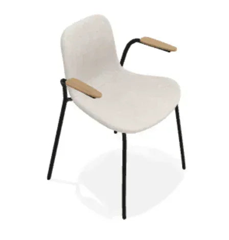 Scaun cu brate Langue cu tapiterie din piele Envy - Norr11 - PARIS14A.RO