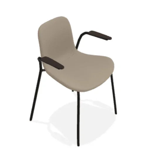 Scaun cu brate Langue cu tapiterie din piele Spectrum - Norr11 - PARIS14A.RO