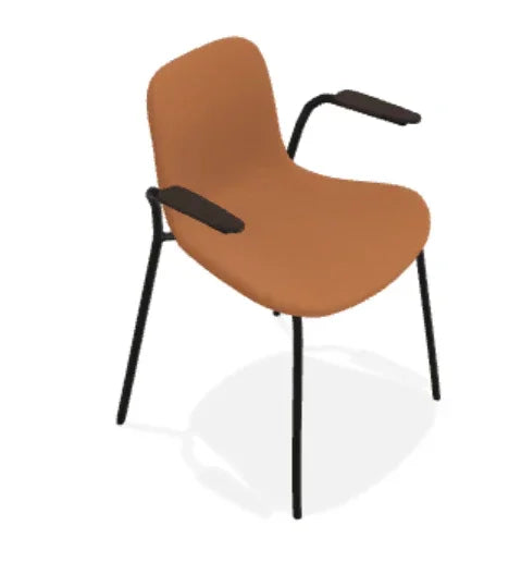 Scaun cu brate Langue cu tapiterie din piele Terra - Norr11 - PARIS14A.RO