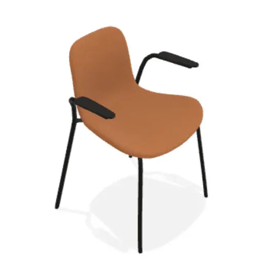 Scaun cu brate Langue cu tapiterie din piele Terra - Norr11 - PARIS14A.RO