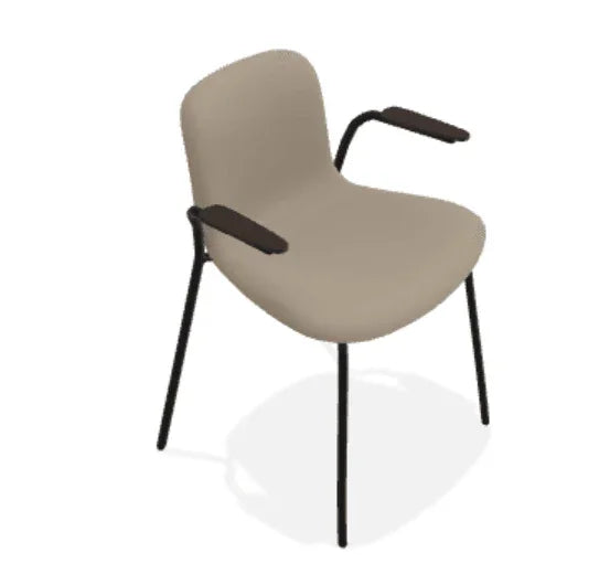 Scaun cu brate Langue cu tapiterie moale din piele Spectrum - Norr11 - PARIS14A.RO