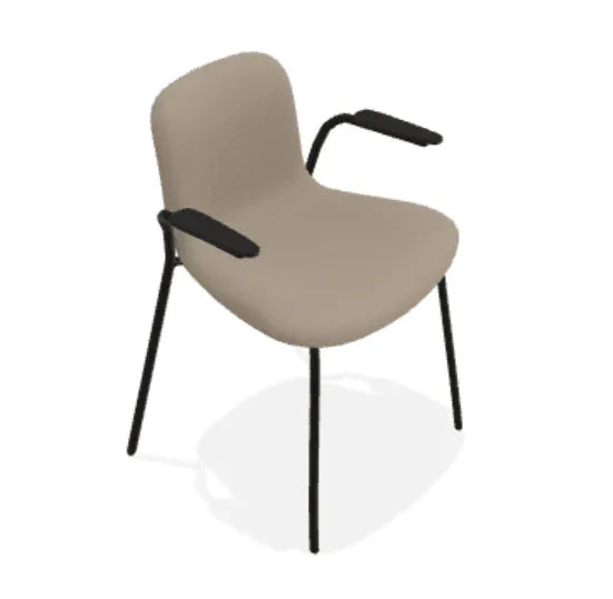 Scaun cu brate Langue cu tapiterie moale din piele Spectrum - Norr11 - PARIS14A.RO