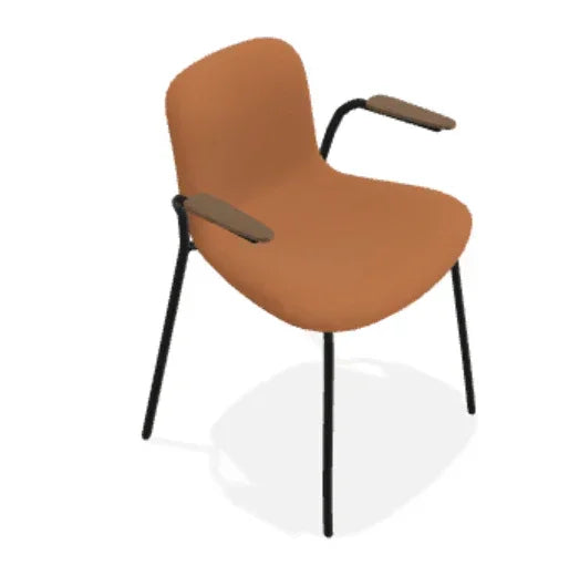 Scaun cu brate Langue cu tapiterie moale din piele Terra - Norr11 - PARIS14A.RO