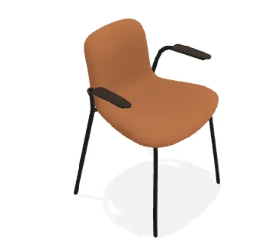 Scaun cu brate Langue cu tapiterie moale din piele Terra - Norr11 - PARIS14A.RO