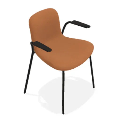 Scaun cu brate Langue cu tapiterie moale din piele Terra - Norr11 - PARIS14A.RO