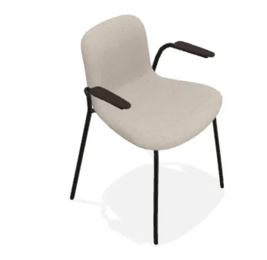 Scaun cu brate Langue cu tapiterie moale din tesatura Fiord - Norr11 - PARIS14A.RO