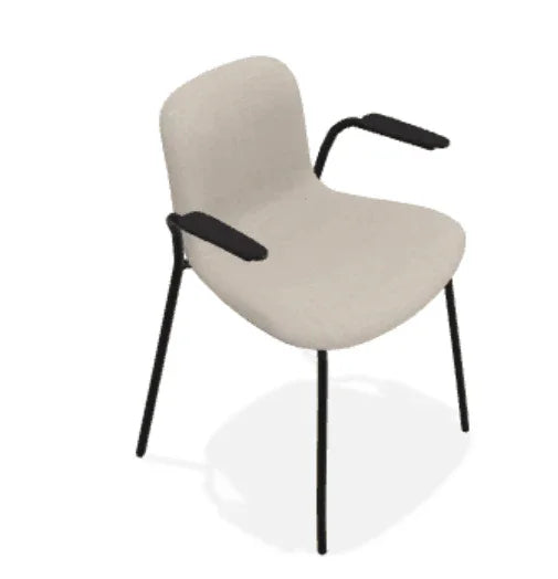 Scaun cu brate Langue cu tapiterie moale din tesatura Fiord - Norr11 - PARIS14A.RO