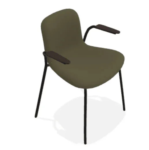 Scaun cu brate Langue cu tapiterie moale din tesatura Moss - Norr11 - PARIS14A.RO