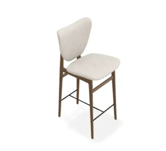 Scaun de bar Elephant din stejar cu tapiterie completa din piele Envy - Norr11 - PARIS14A.RO