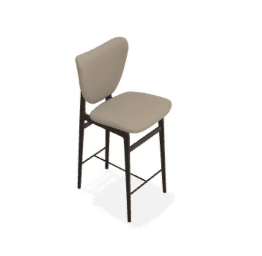 Scaun de bar Elephant din stejar cu tapiterie completa din piele Spectrum - Norr11 - PARIS14A.RO