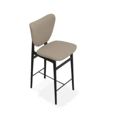 Scaun de bar Elephant din stejar cu tapiterie completa din piele Spectrum - Norr11 - PARIS14A.RO