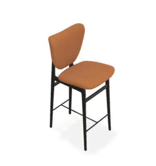 Scaun de bar Elephant din stejar cu tapiterie completa din piele Terra - Norr11 - PARIS14A.RO