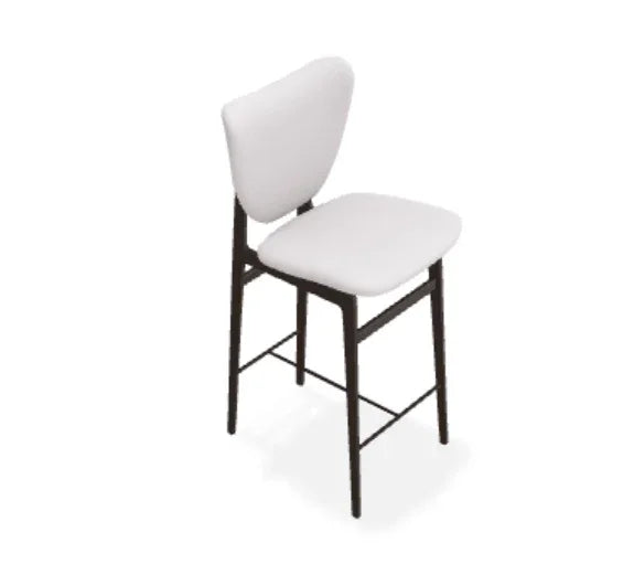 Scaun de bar Elephant din stejar cu tapiterie completa din tesatura Alpaca - Norr11 - PARIS14A.RO