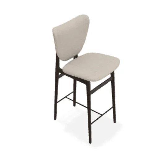 Scaun de bar Elephant din stejar cu tapiterie completa din tesatura Fiord - Norr11 - PARIS14A.RO