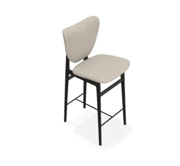 Scaun de bar Elephant din stejar cu tapiterie completa din tesatura Fiord - Norr11 - PARIS14A.RO