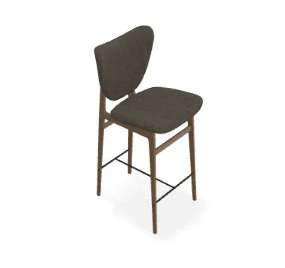 Scaun de bar Elephant din stejar cu tapiterie completa din tesatura Ismay - Norr11 - PARIS14A.RO