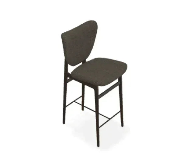 Scaun de bar Elephant din stejar cu tapiterie completa din tesatura Ismay - Norr11 - PARIS14A.RO