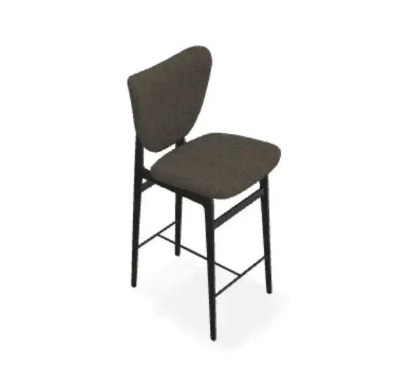 Scaun de bar Elephant din stejar cu tapiterie completa din tesatura Ismay - Norr11 - PARIS14A.RO