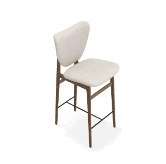 Scaun de bar Elephant din stejar cu tapiterie completa din tesatura Keiga - Norr11 - PARIS14A.RO