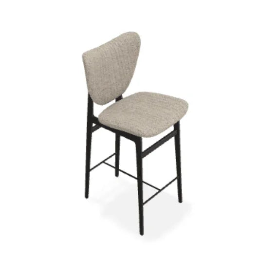 Scaun de bar Elephant din stejar cu tapiterie completa din tesatura Savanna - Norr11 - PARIS14A.RO