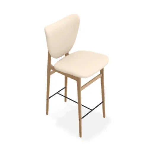 Scaun de bar Elephant din stejar cu tapiterie completa din tesatura Steelcut Trio - Norr11 - PARIS14A.RO