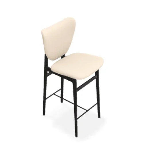 Scaun de bar Elephant din stejar cu tapiterie completa din tesatura Steelcut Trio - Norr11 - PARIS14A.RO