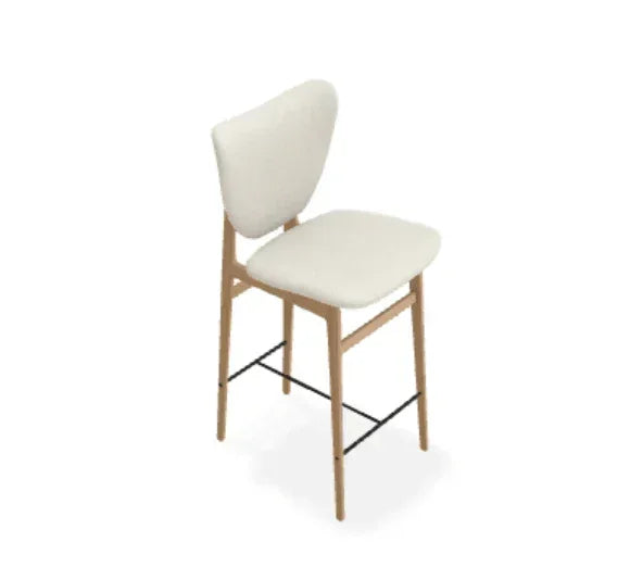 Scaun de bar Elephant din stejar cu tapiterie completa din tesatura Step Melange - Norr11 - PARIS14A.RO