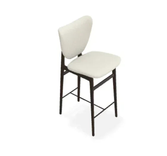 Scaun de bar Elephant din stejar cu tapiterie completa din tesatura Step Melange - Norr11 - PARIS14A.RO