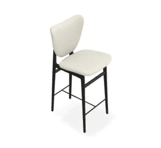 Scaun de bar Elephant din stejar cu tapiterie completa din tesatura Step Melange - Norr11 - PARIS14A.RO