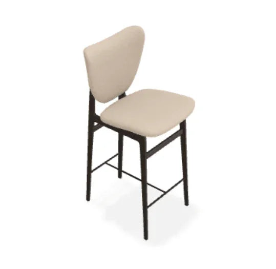 Scaun de bar Elephant din stejar cu tapiterie completa din tesatura Zero - Norr11 - PARIS14A.RO