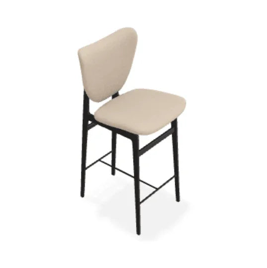 Scaun de bar Elephant din stejar cu tapiterie completa din tesatura Zero - Norr11 - PARIS14A.RO