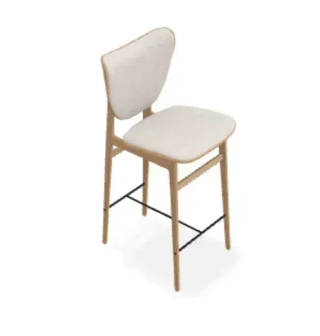 Scaun de bar Elephant din stejar cu tapiterie frontala din piele Envy - Norr11 - PARIS14A.RO