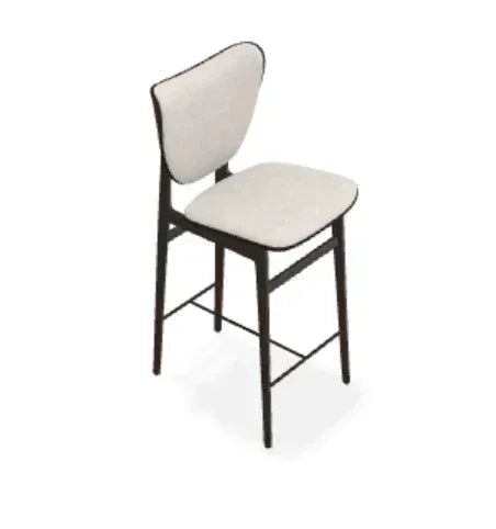 Scaun de bar Elephant din stejar cu tapiterie frontala din piele Envy - Norr11 - PARIS14A.RO