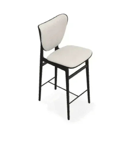 Scaun de bar Elephant din stejar cu tapiterie frontala din piele Envy - Norr11 - PARIS14A.RO