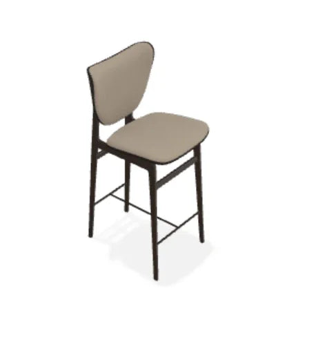 Scaun de bar Elephant din stejar cu tapiterie frontala din piele Spectrum - Norr11 - PARIS14A.RO