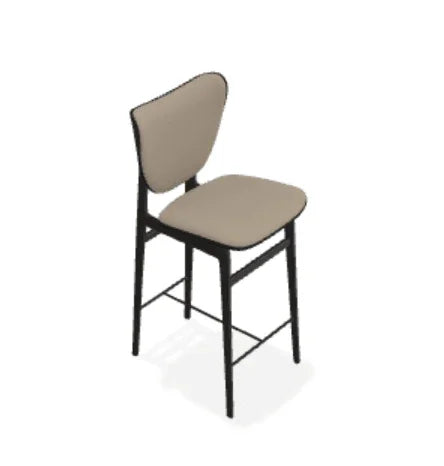 Scaun de bar Elephant din stejar cu tapiterie frontala din piele Spectrum - Norr11 - PARIS14A.RO