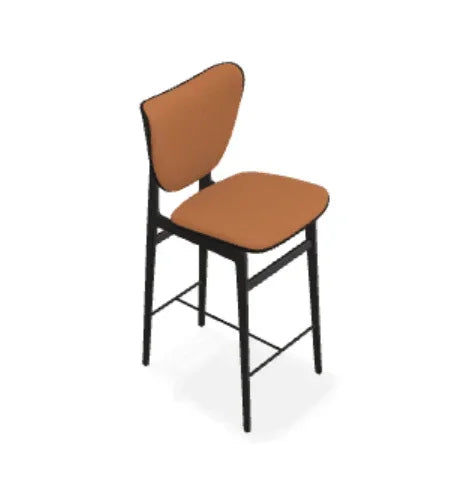 Scaun de bar Elephant din stejar cu tapiterie frontala din piele Terra - Norr11 - PARIS14A.RO