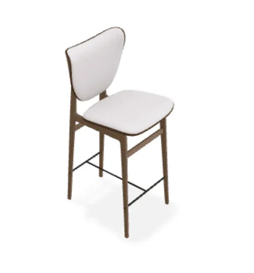 Scaun de bar Elephant din stejar cu tapiterie frontala din tesatura Alpaca - Norr11 - PARIS14A.RO