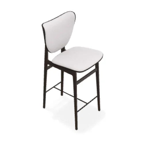 Scaun de bar Elephant din stejar cu tapiterie frontala din tesatura Alpaca - Norr11 - PARIS14A.RO