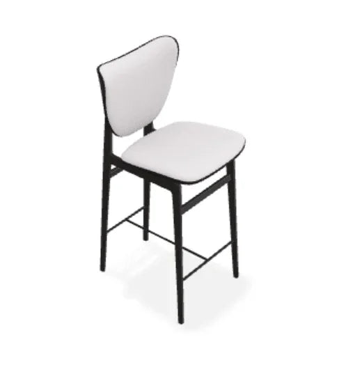 Scaun de bar Elephant din stejar cu tapiterie frontala din tesatura Alpaca - Norr11 - PARIS14A.RO