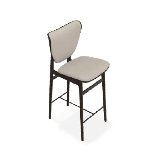 Scaun de bar Elephant din stejar cu tapiterie frontala din tesatura Fiord - Norr11 - PARIS14A.RO