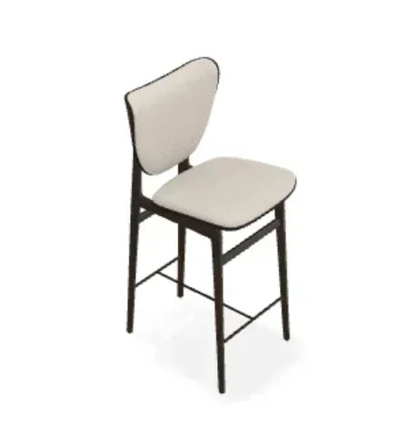 Scaun de bar Elephant din stejar cu tapiterie frontala din tesatura Keiga - Norr11 - PARIS14A.RO