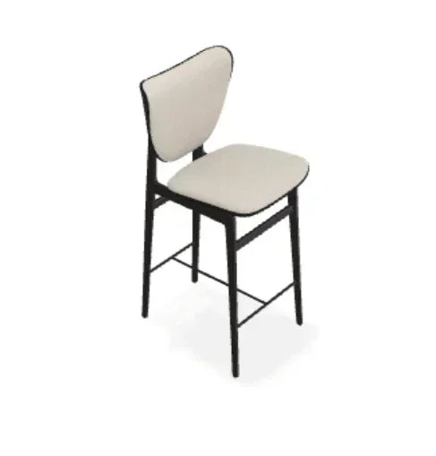 Scaun de bar Elephant din stejar cu tapiterie frontala din tesatura Keiga - Norr11 - PARIS14A.RO