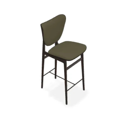 Scaun de bar Elephant din stejar cu tapiterie frontala din tesatura Moss - Norr11 - PARIS14A.RO