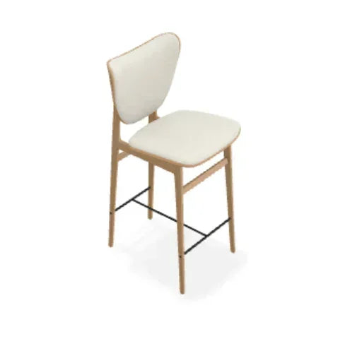 Scaun de bar Elephant din stejar cu tapiterie frontala din tesatura Step Melange - Norr11 - PARIS14A.RO