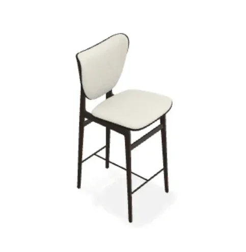 Scaun de bar Elephant din stejar cu tapiterie frontala din tesatura Step Melange - Norr11 - PARIS14A.RO