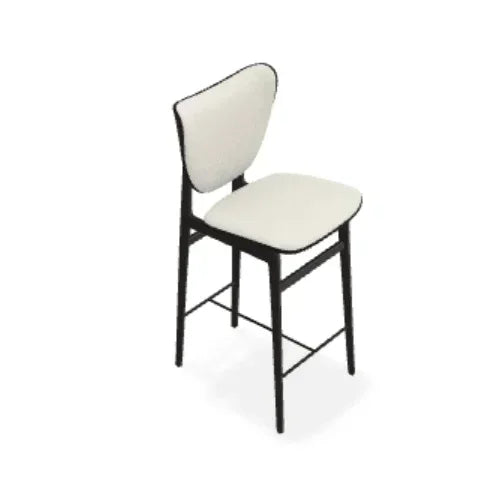 Scaun de bar Elephant din stejar cu tapiterie frontala din tesatura Step Melange - Norr11 - PARIS14A.RO