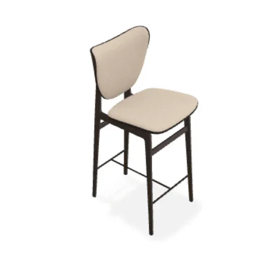 Scaun de bar Elephant din stejar cu tapiterie frontala din tesatura Zero - Norr11 - PARIS14A.RO